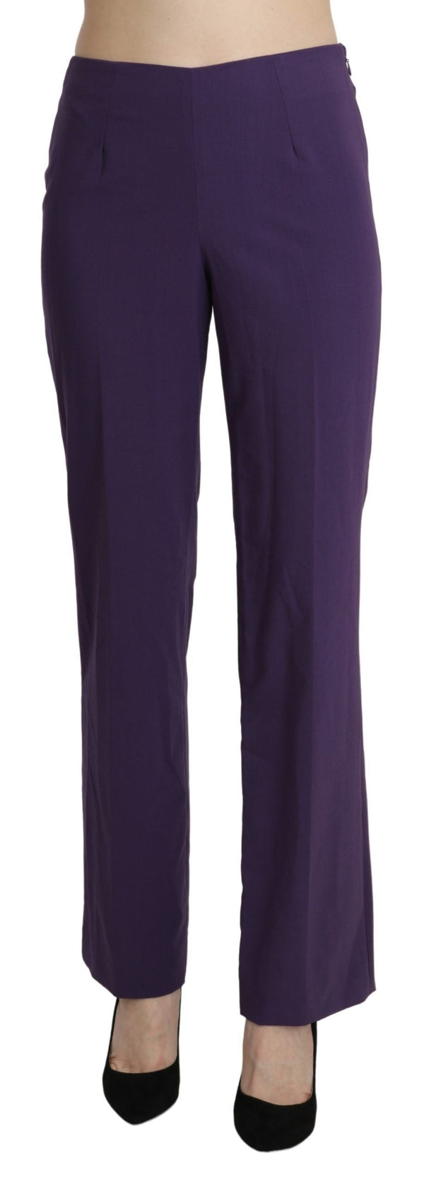 Bencivenga Purple High Waist Straight Dress Trouser Pants