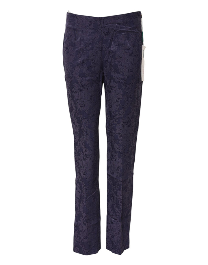 Bencivenga Purple Jacquard High Waisted Pants