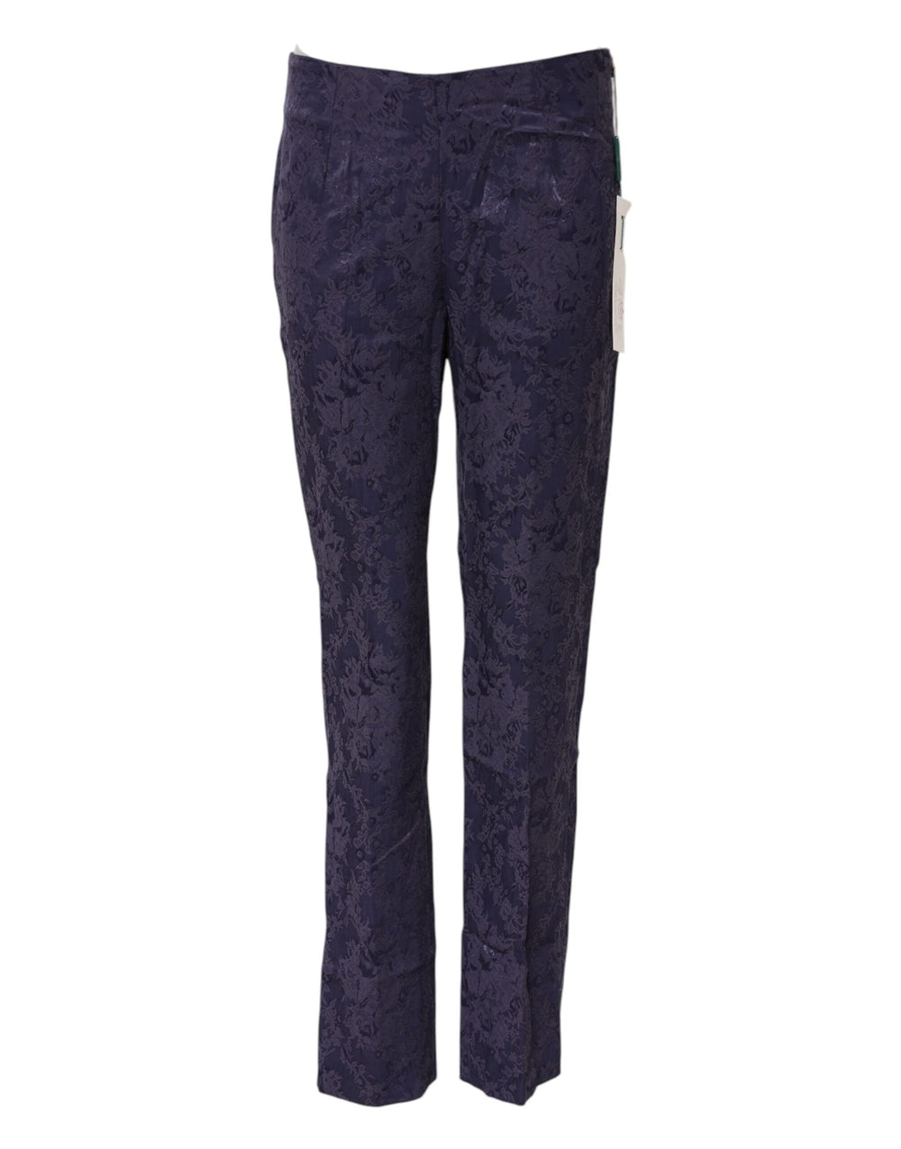 Bencivenga Purple Jacquard High Waisted Pants