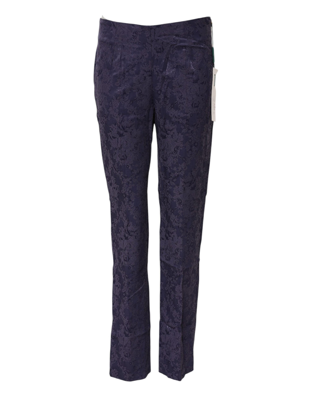 Bencivenga Purple Jacquard High Waisted Pants