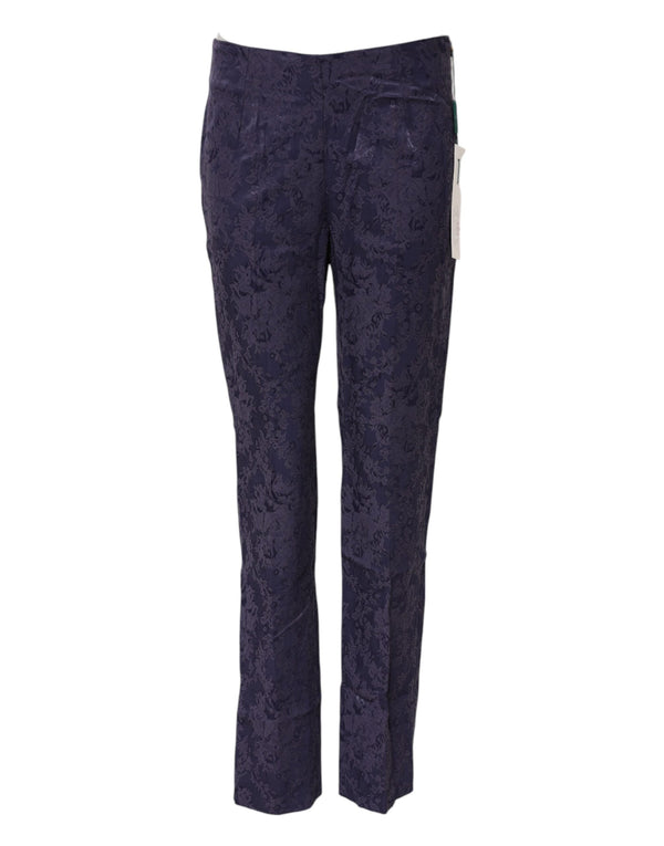 Bencivenga Purple Jacquard High Waisted Pants