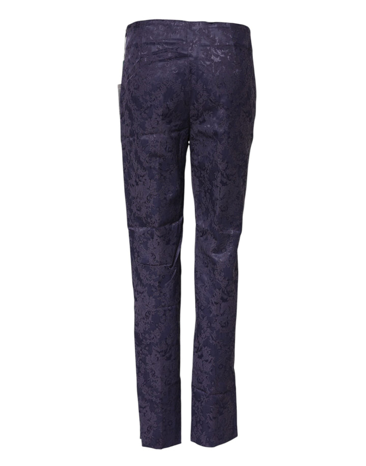 Bencivenga Purple Jacquard High Waisted Pants