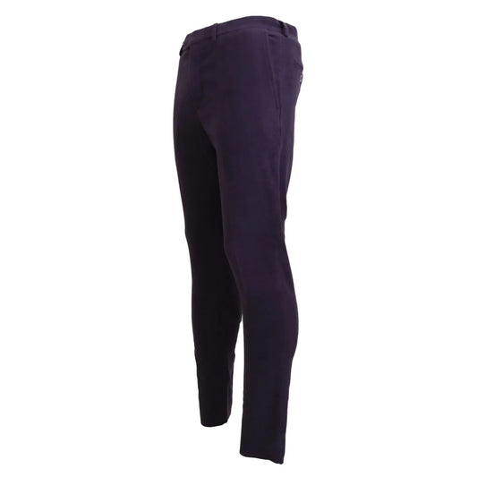 BENCIVENGA Purple Pure Cotton Tapered Mens Pants