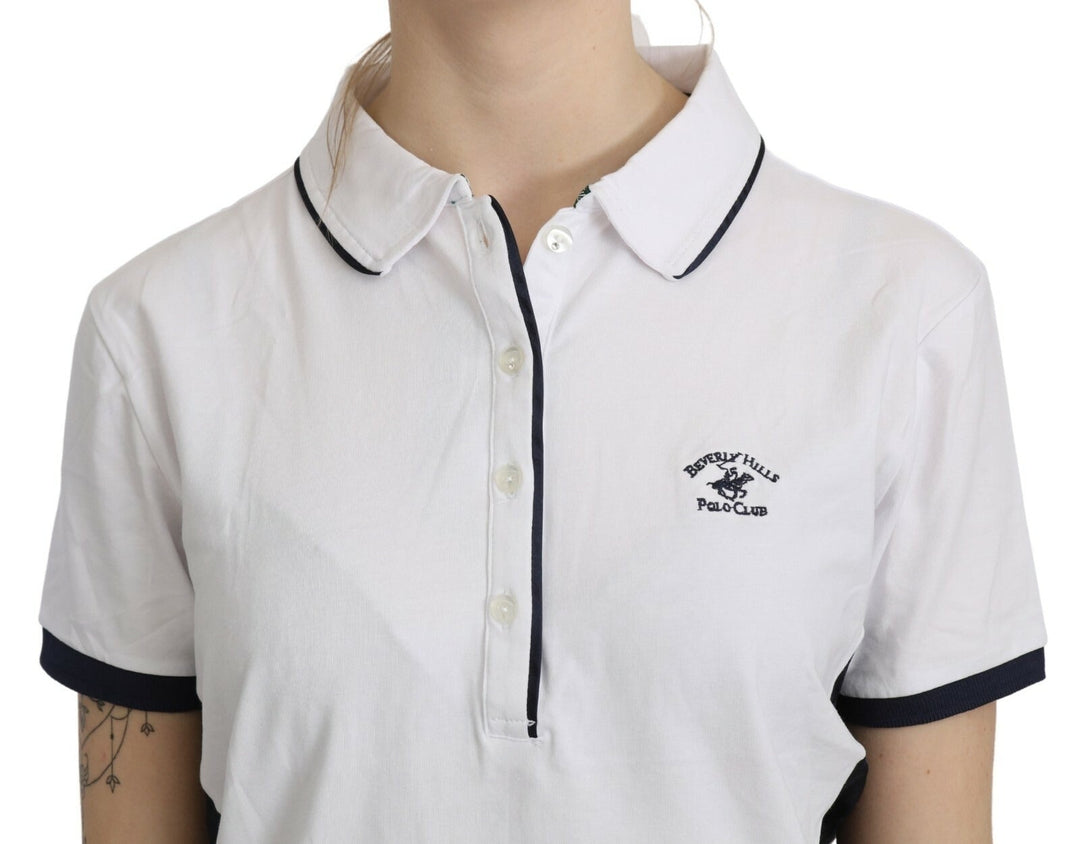 Beverly Hills Polos - Cotton White Collared Short Sleeve Top