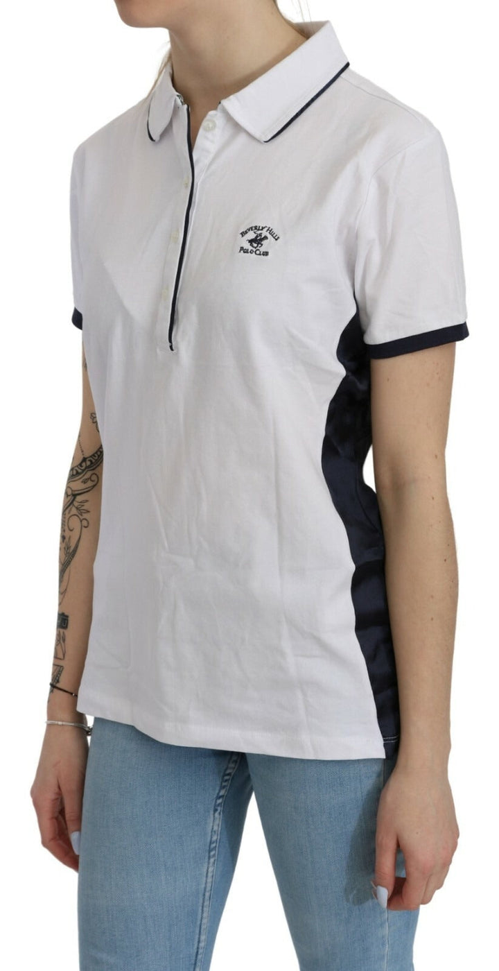 Beverly Hills Polos - Cotton White Collared Short Sleeve Top