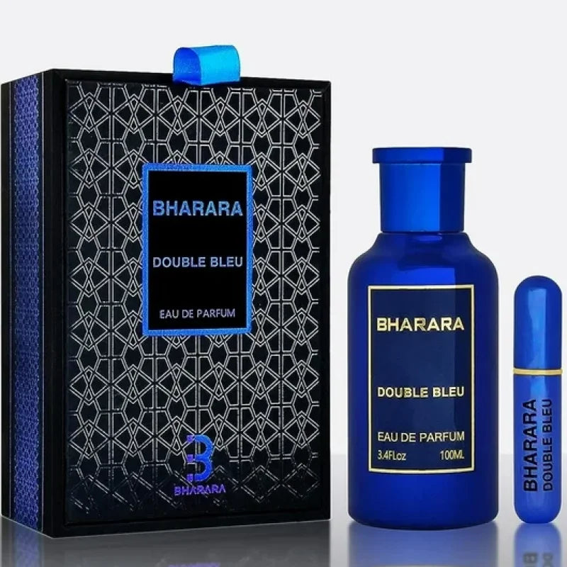 Bharara Double Bleu Pour Homme Bursting with Fruity Spices and Woody Musk Men’s Cologne