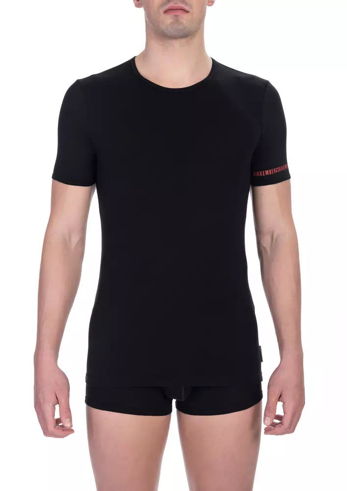 Bikkembergs ?Black Cotton Men T-shirt Twin Pack’