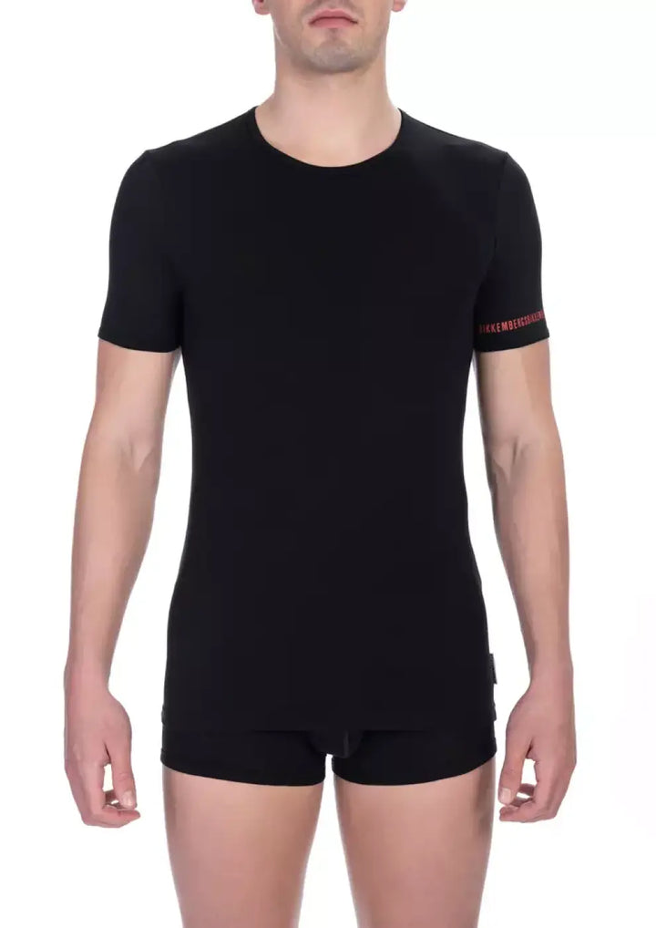 Bikkembergs ?Black Cotton Men T-shirt Twin Pack’