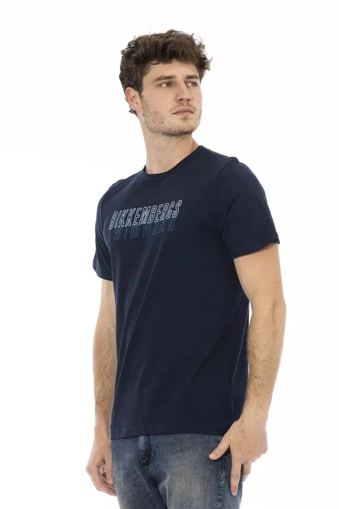 Bikkembergs Blue Cotton Men T-shirt