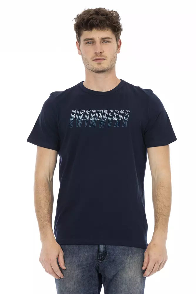 Bikkembergs Blue Cotton Men T-shirt
