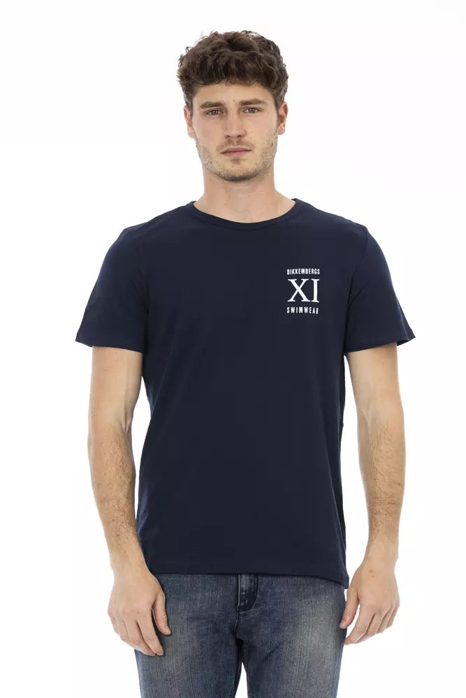 Bikkembergs Blue Cotton Men T-shirt