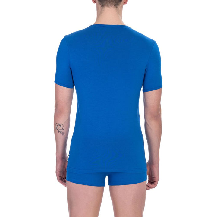 Bikkembergs Blue Cotton Men T-shirt