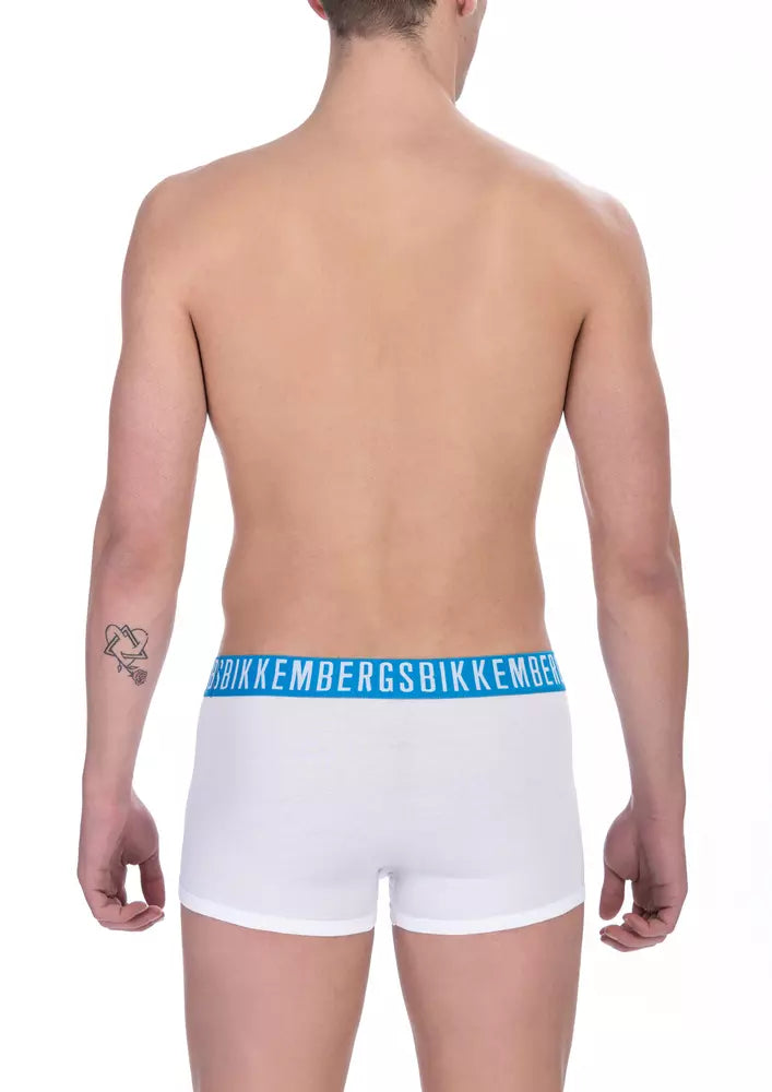 Bikkembergs White Cotton Men’s Trunk Underwear