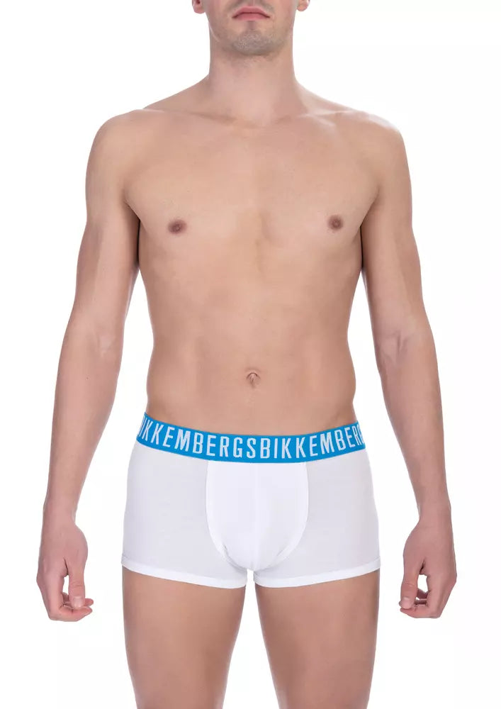 Bikkembergs White Cotton Men’s Trunk Underwear