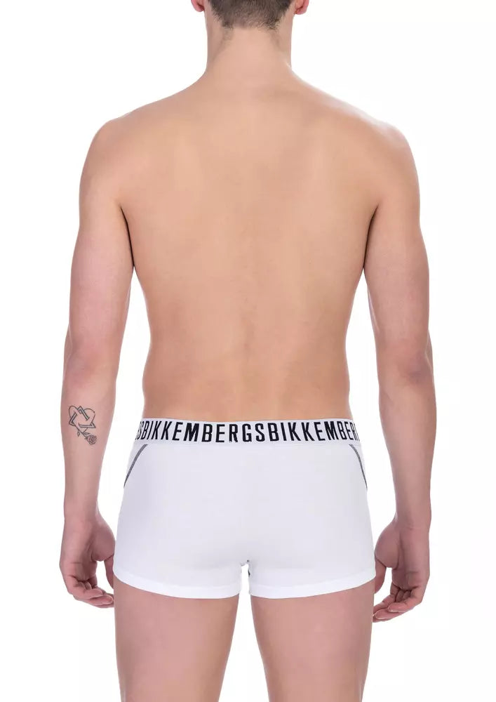 Bikkembergs White Cotton Men’s Trunk Underwear Pack