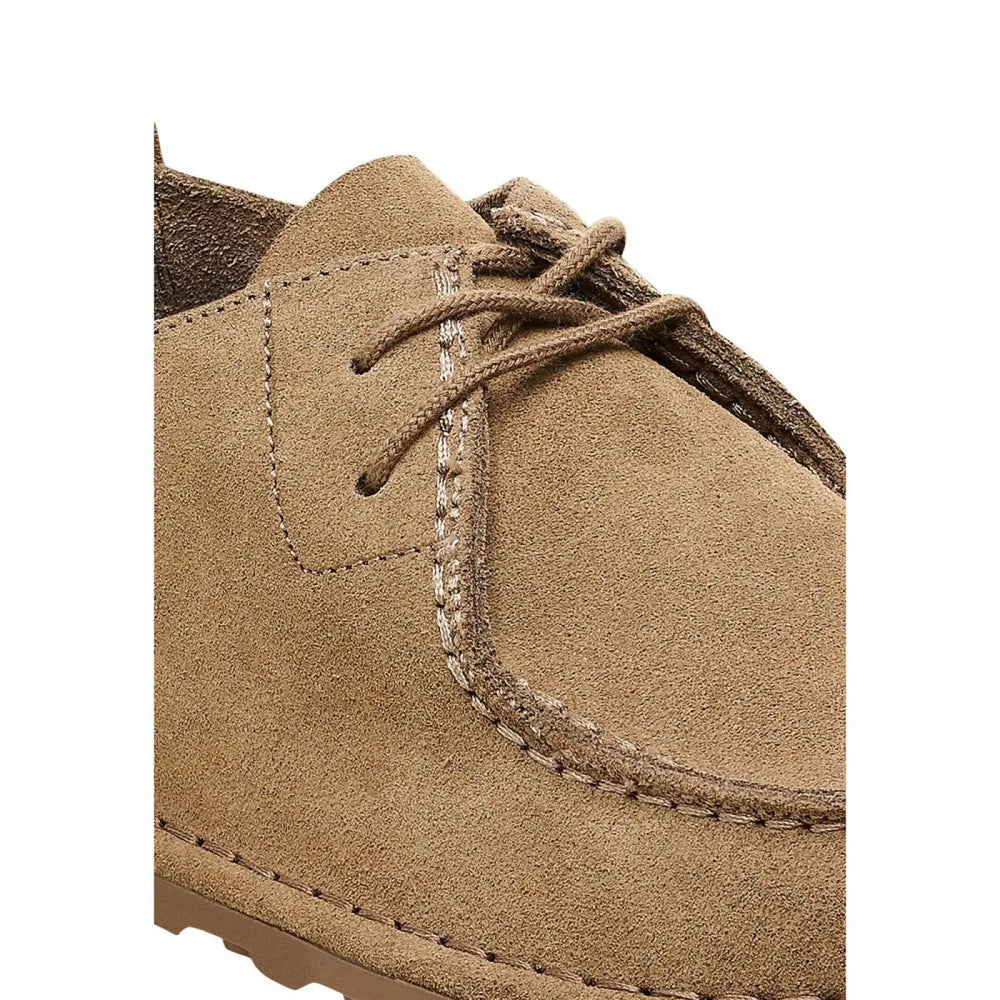 Birkenstock Beige Suede Leather Oxfords and Derbies
