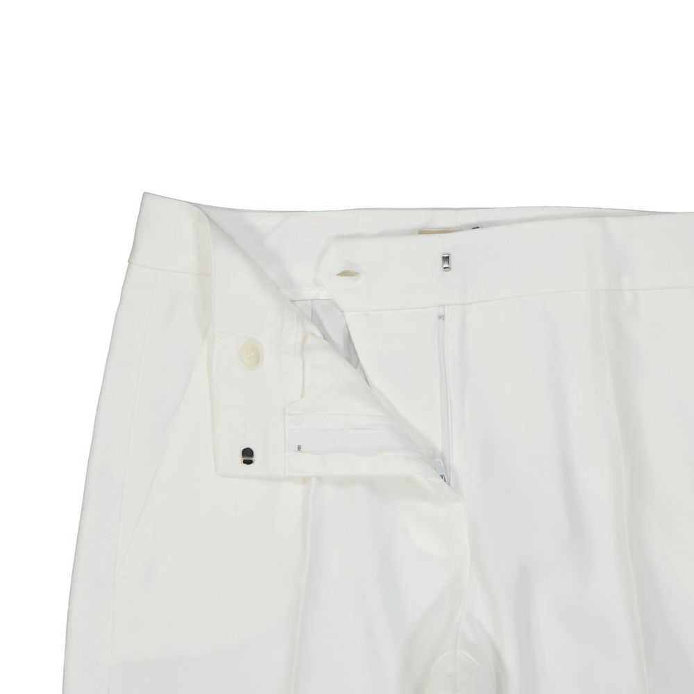 Blanca Vita White Polyester Casual Pants
