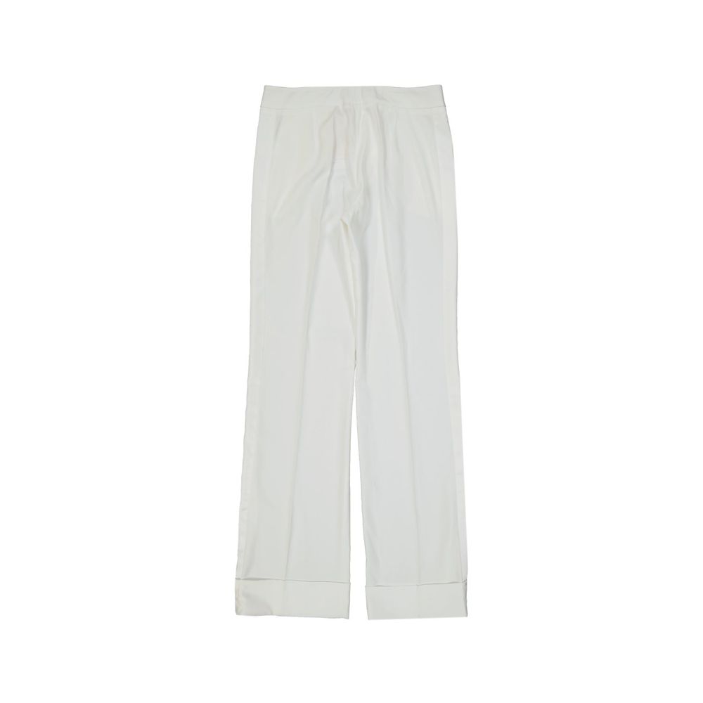 Blanca Vita White Polyester Casual Pants