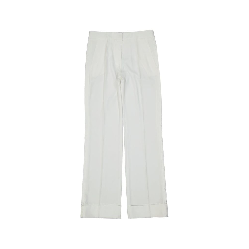Blanca Vita White Polyester Casual Pants