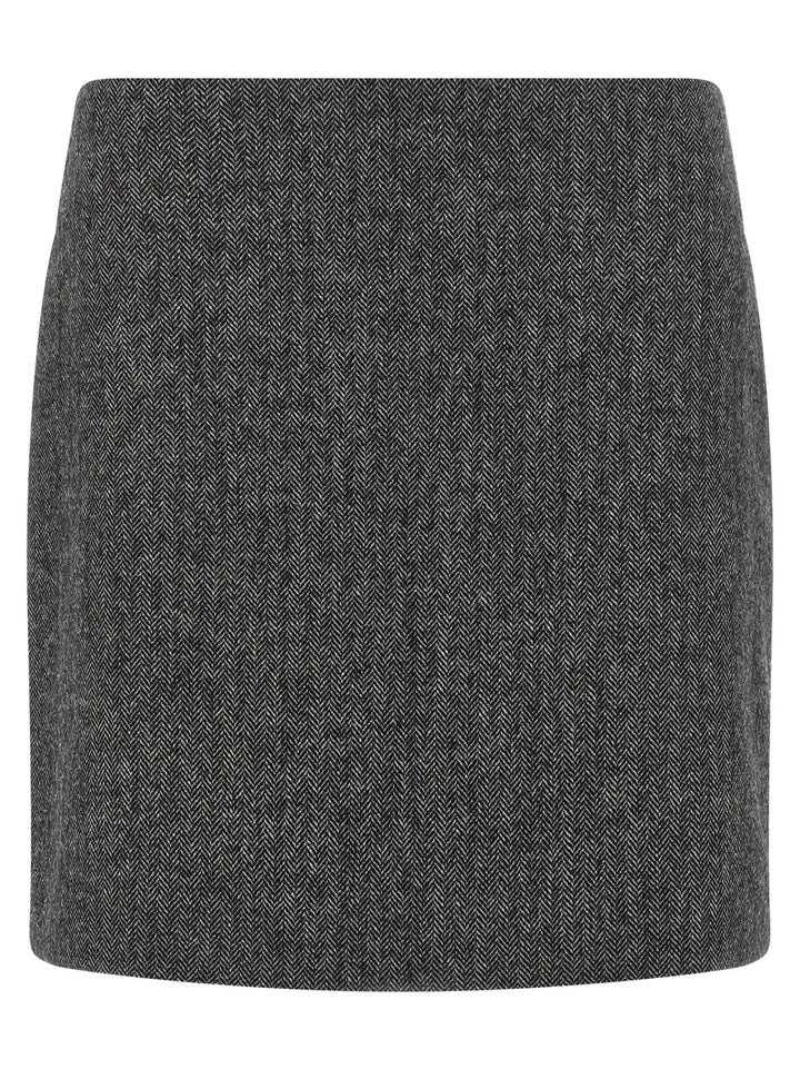 Blazé Milano Gray Virgin Wool Long Skirt