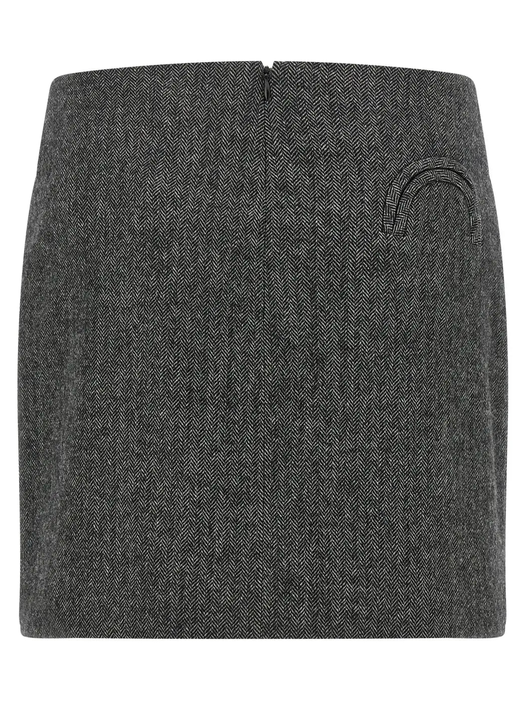 Blazé Milano Gray Virgin Wool Long Skirt