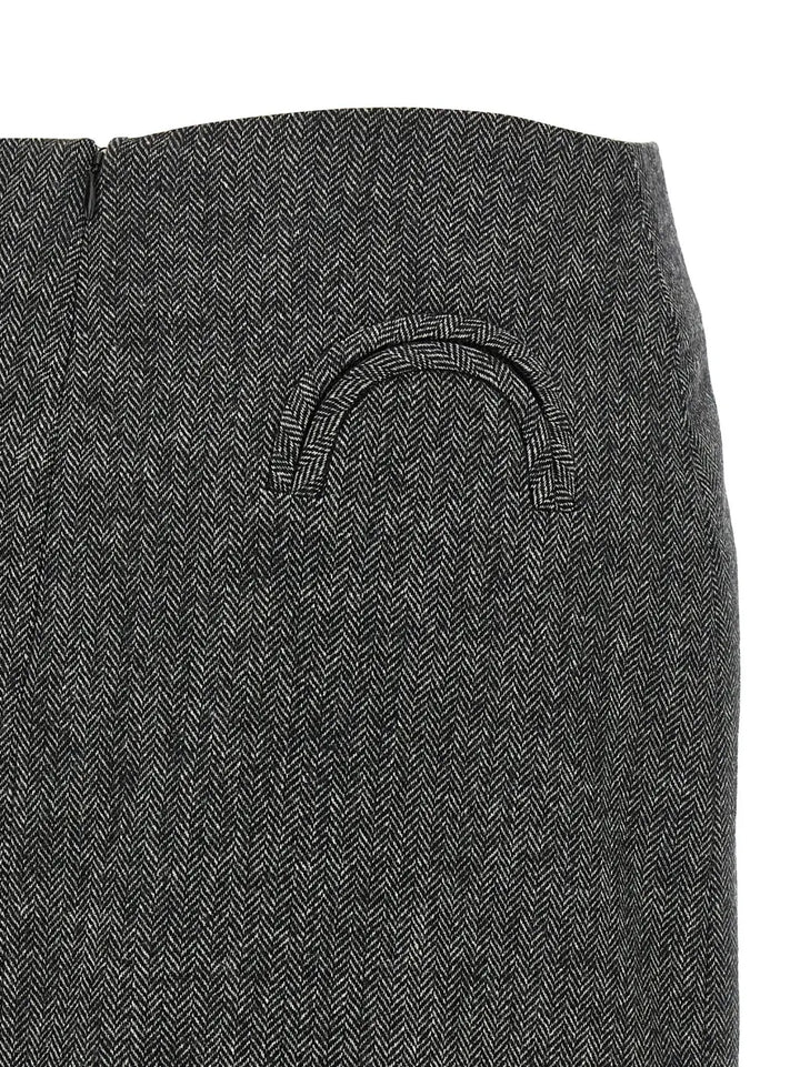Blazé Milano Gray Virgin Wool Long Skirt