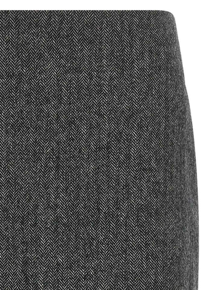 Blazé Milano Gray Virgin Wool Long Skirt