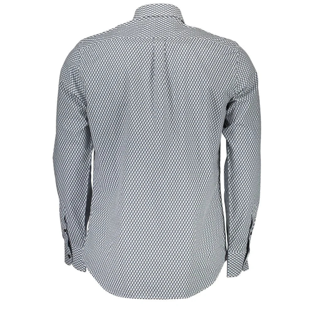 Blue Cotton Shirt Regular Fit with Contrasting Cuffs for Men Harmont & Blaine