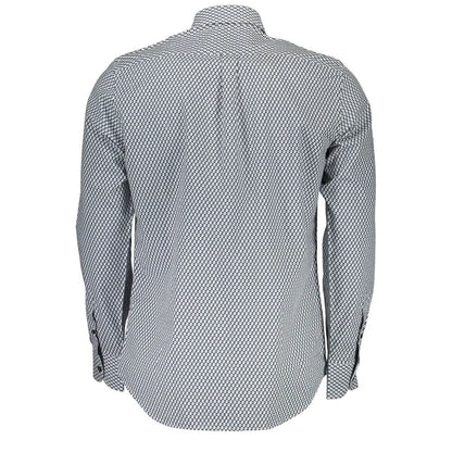 Blue Cotton Shirt Regular Fit with Contrasting Cuffs for Men Harmont & Blaine