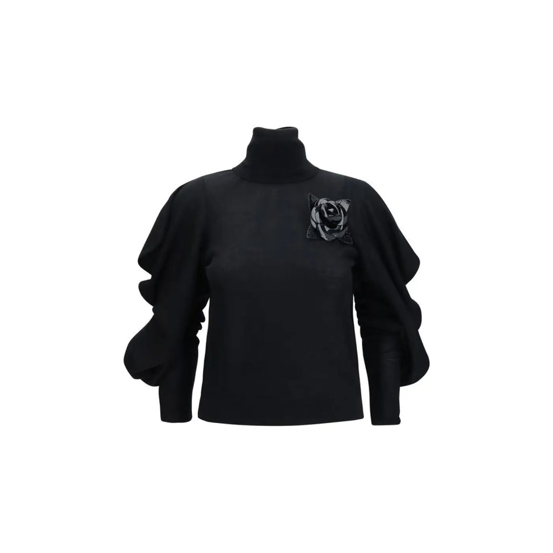 Blumarine Black Wool Oves Aries Turtleneck