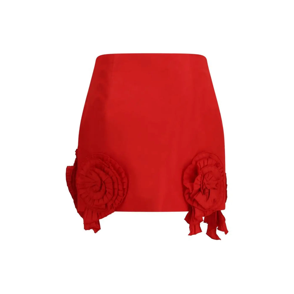 Blumarine Red Polyester Mini Skirt