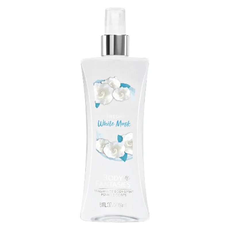 Body Fantasies Fresh White Musk women’s body spray bottle