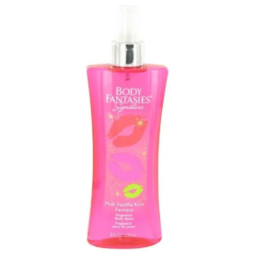 Body Fantasies Pink Vanilla Kiss women’s body spray bottle