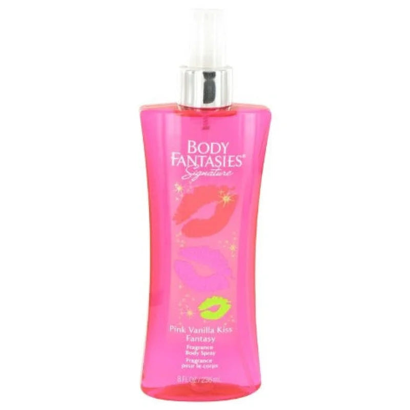 Body Fantasies Pink Vanilla Kiss women’s body spray bottle