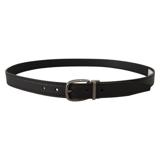 Bold Dolce Gabbana Leather Belt with Iconic Metal Buckle &