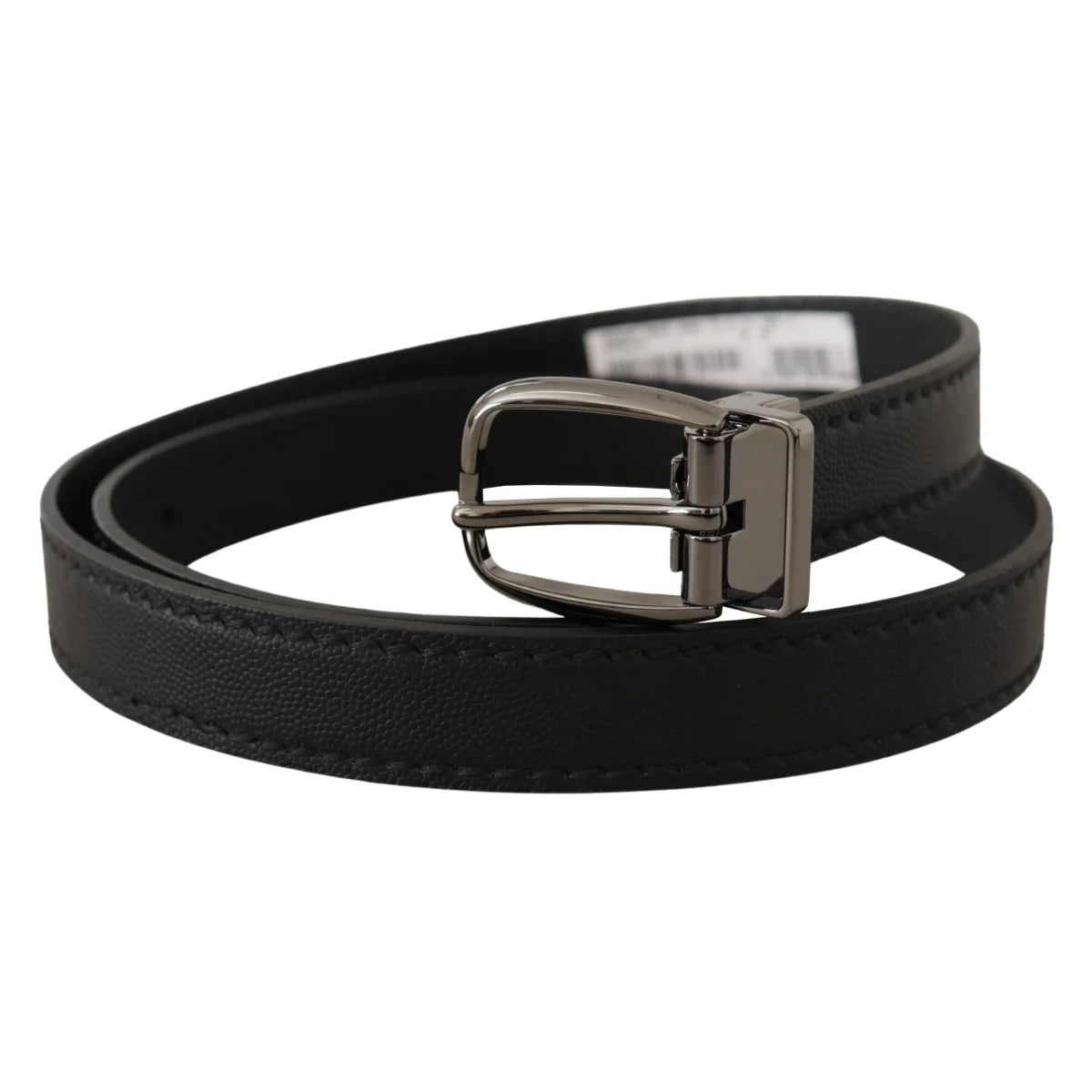 Bold Dolce Gabbana Leather Belt with Iconic Metal Buckle &