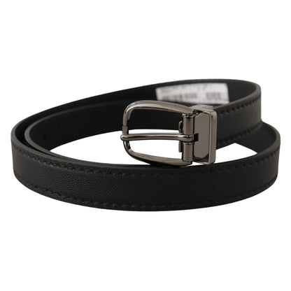 Bold Dolce Gabbana Leather Belt with Iconic Metal Buckle &