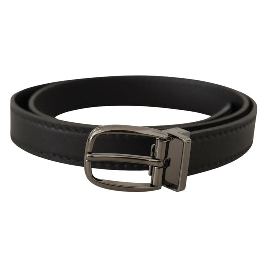 Bold Dolce Gabbana Leather Belt with Iconic Metal Buckle &