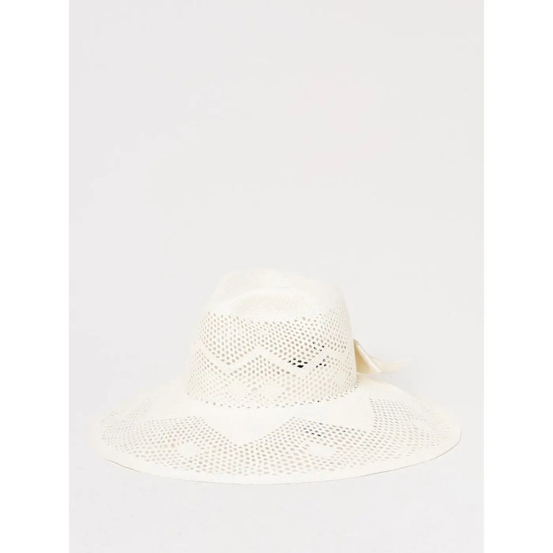 Borsalino White Paper Straw Sunhat