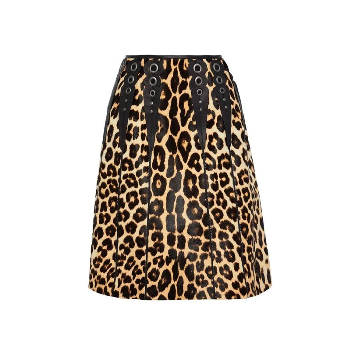 Bottega Veneta Brown Leather Midi Skirt