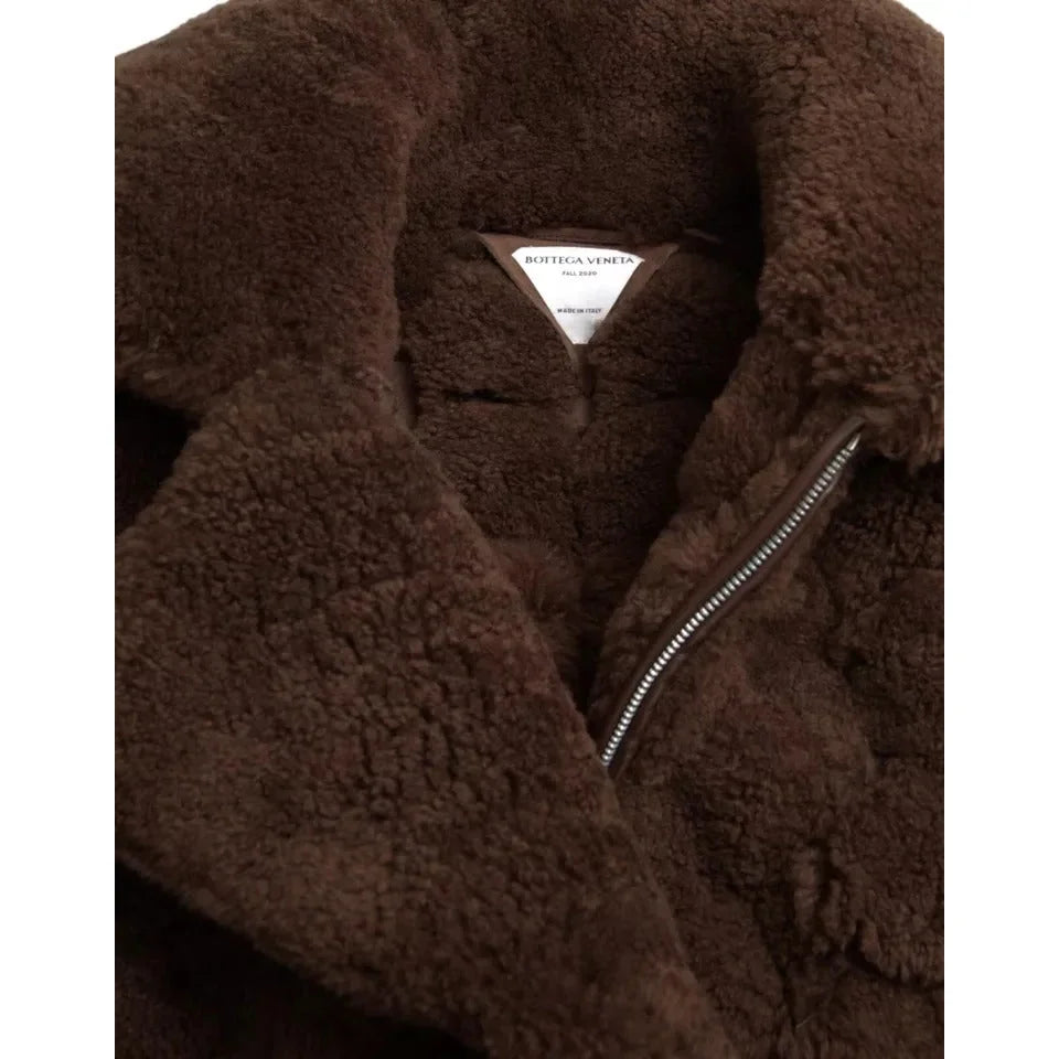 Bottega Veneta Brown Shearling Dream Jacket Wool Luxury