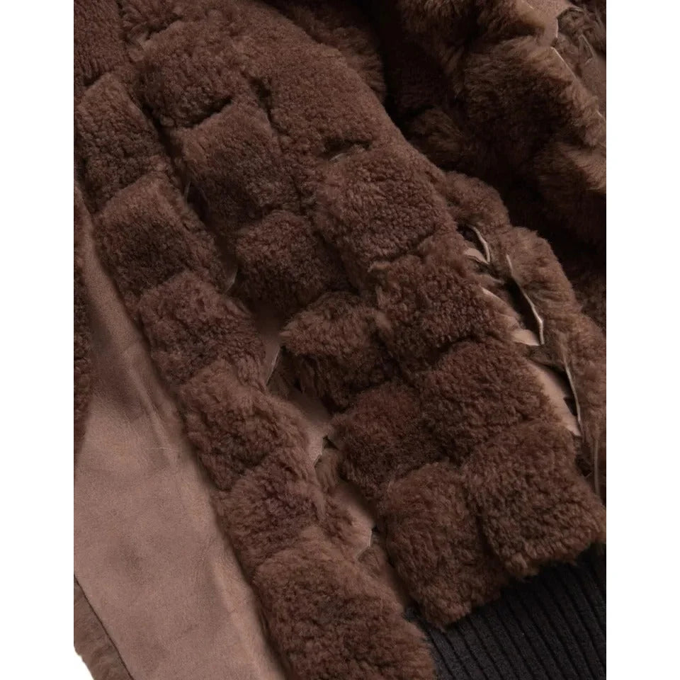 Bottega Veneta Brown Shearling Dream Jacket Wool Luxury