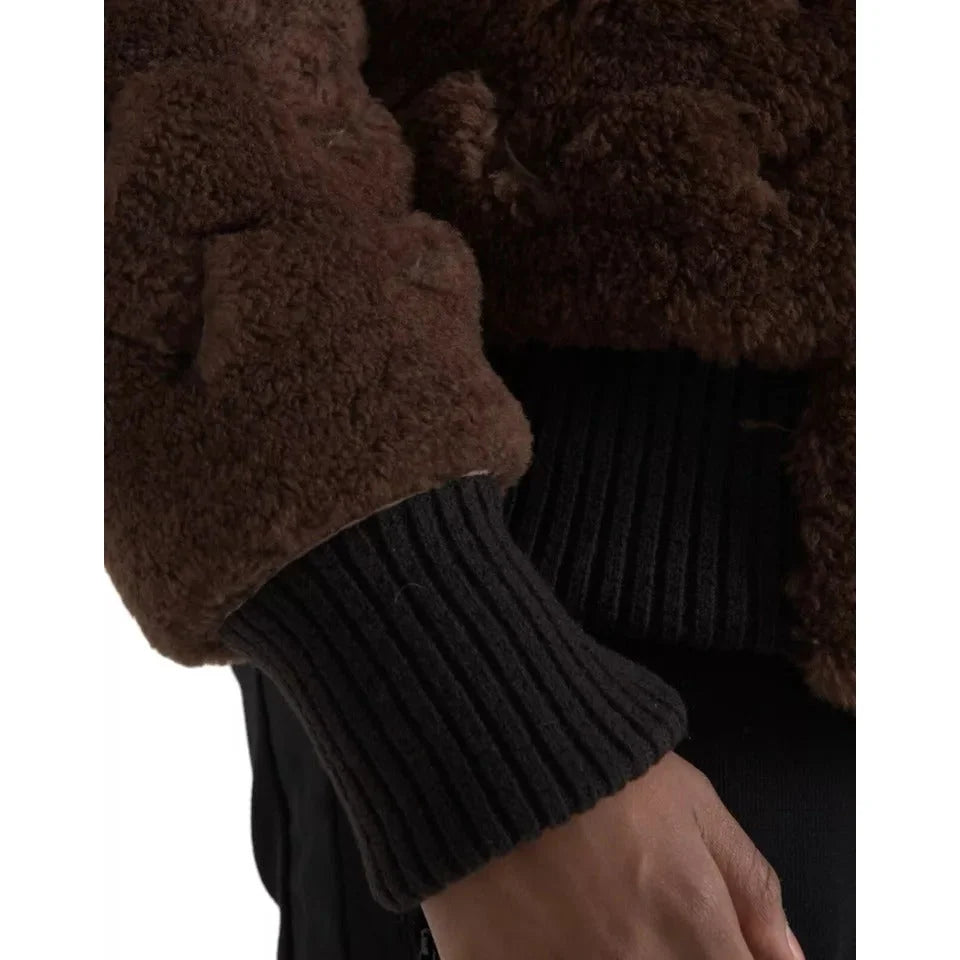 Bottega Veneta Brown Shearling Dream Jacket Wool Luxury