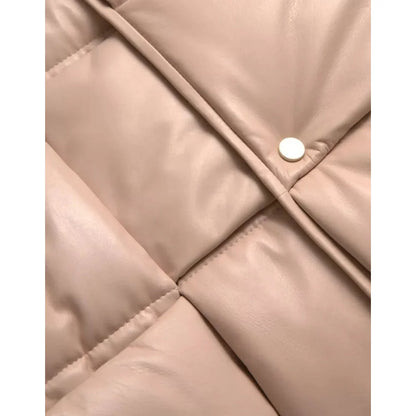 Bottega Veneta Calf Leather Vest Jacket Beige Quilted Made in Italy