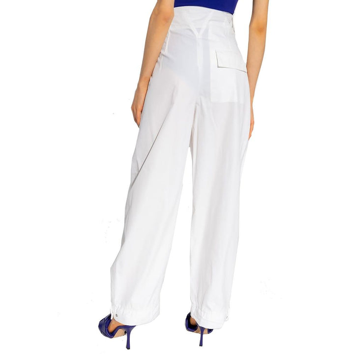 Bottega Veneta White Cotton Casual Pants