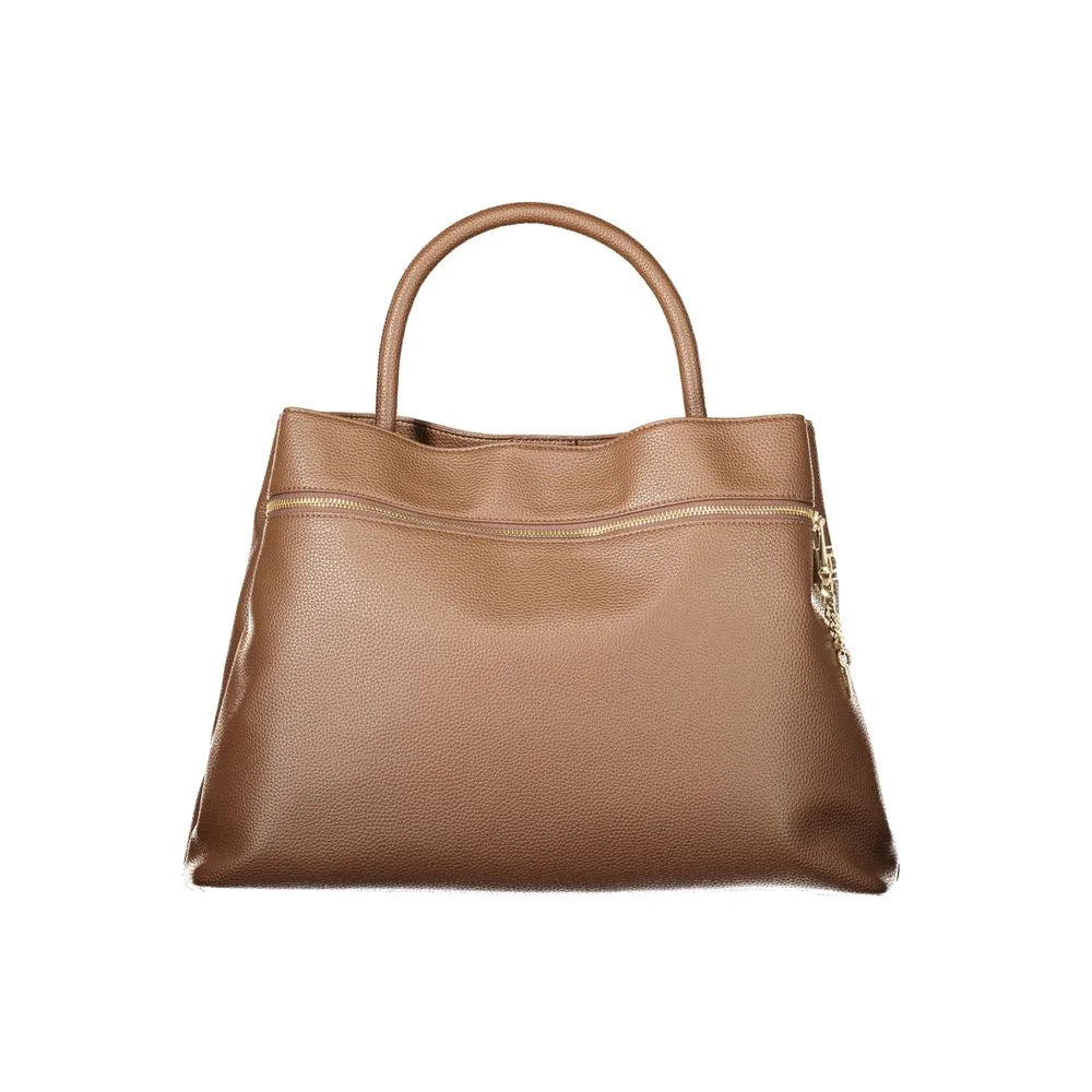 Brown Polyethylene Tote Bag with Bold Elegance and Functional Style Twinset
