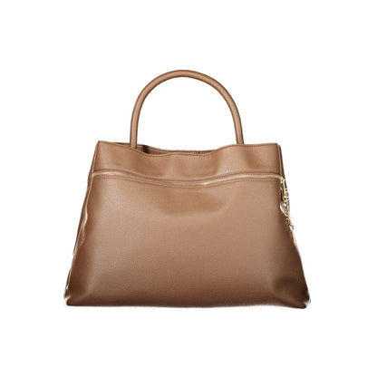 Brown Polyethylene Tote Bag with Bold Elegance and Functional Style Twinset