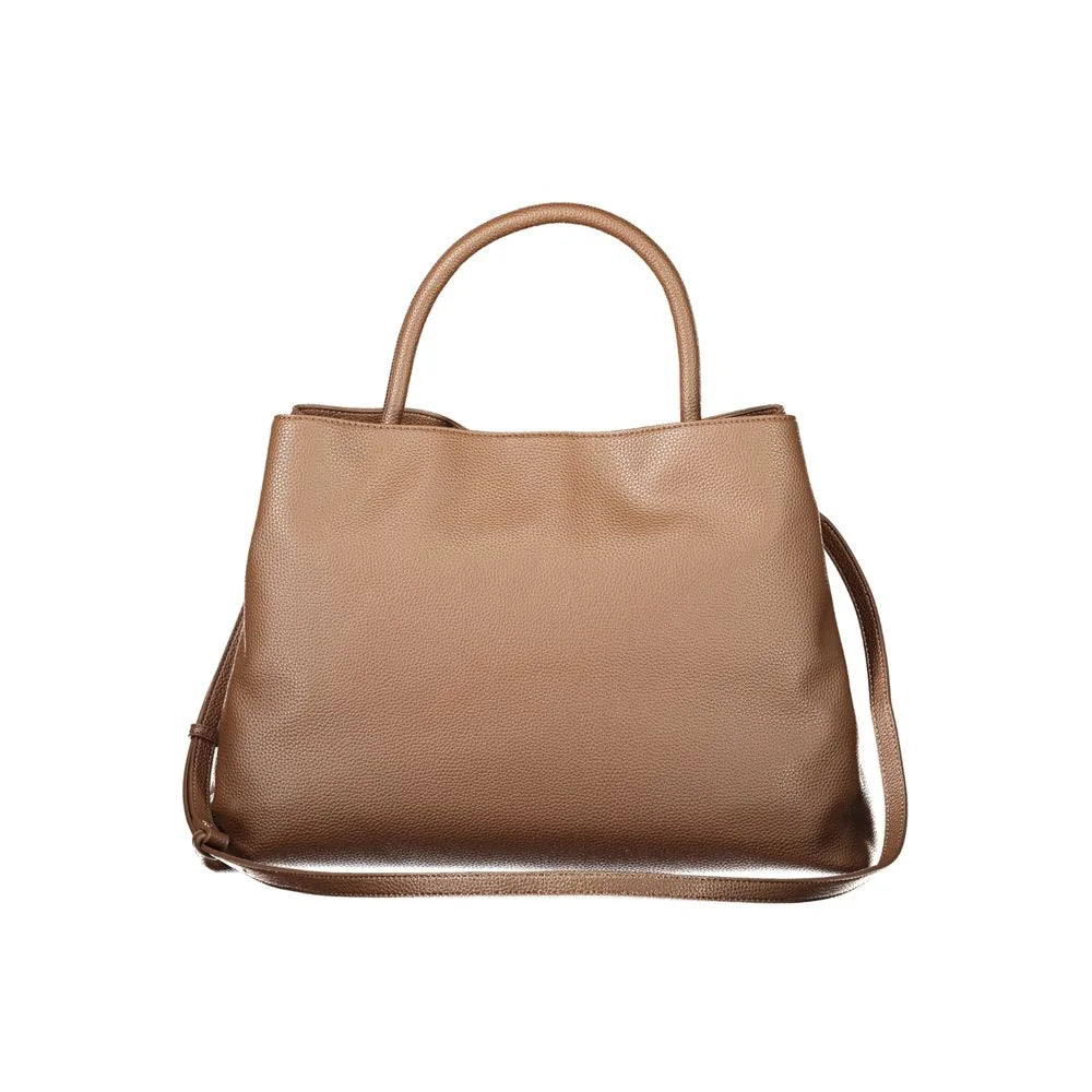 Brown Polyethylene Tote Bag with Bold Elegance and Functional Style Twinset