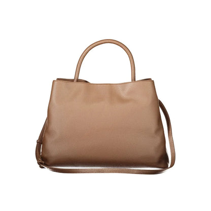 Brown Polyethylene Tote Bag with Bold Elegance and Functional Style Twinset