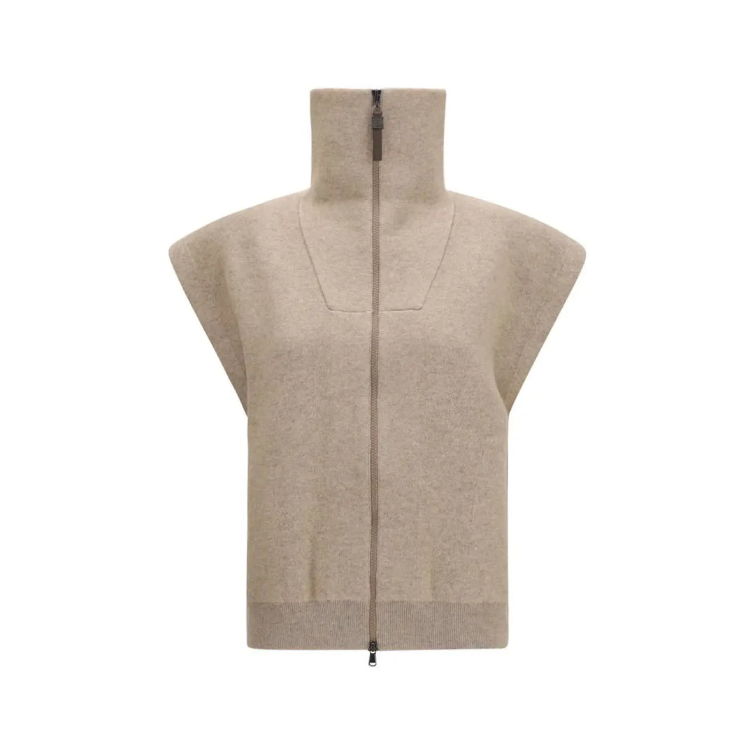 Brunello Cucinelli Beige Cashmere Cardigan